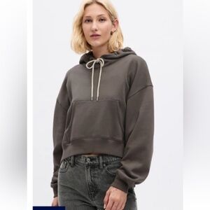 Gap Vintage Soft Cropped Hoodie XL Cashmere Brown